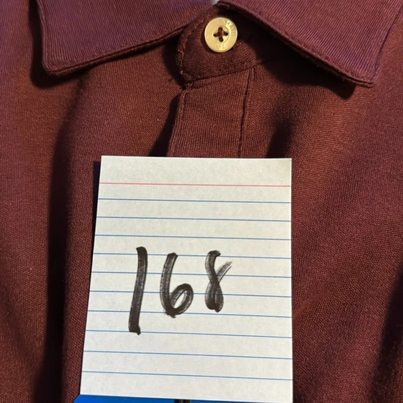 Tahari Men's Short Sleeve Premium Soft Interlock Polo Shirt, Dark Red Large - Picture 9 of 9